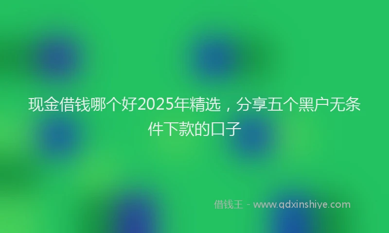 现金借钱哪个好2025年精选，分享五个黑户无条件下款的口子