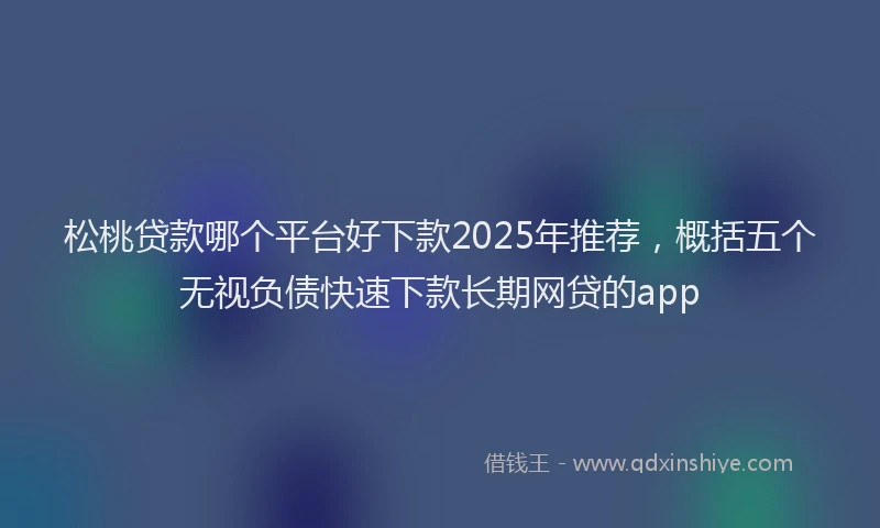 松桃贷款哪个平台好下款2025年推荐，概括五个无视负债快速下款长期网贷的app