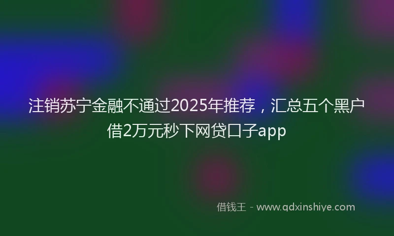 注销苏宁金融不通过2025年推荐，汇总五个黑户借2万元秒下网贷口子app