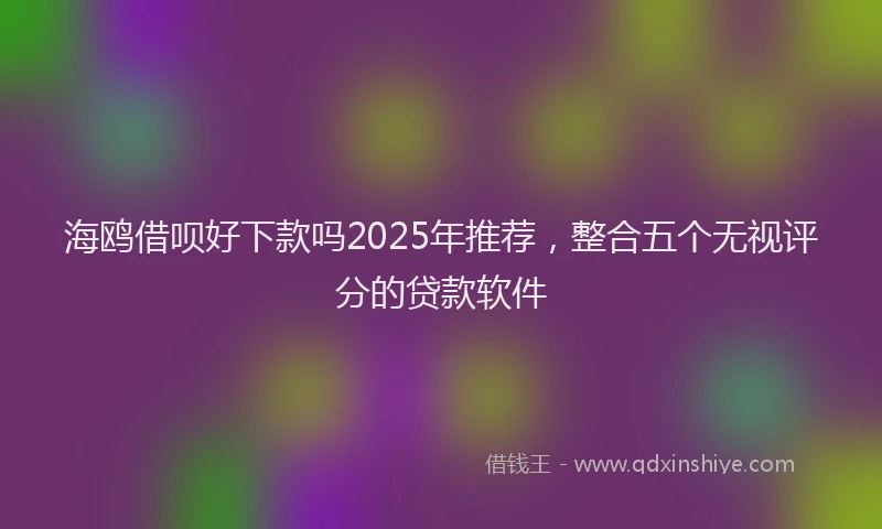 海鸥借呗好下款吗2025年推荐，整合五个无视评分的贷款软件