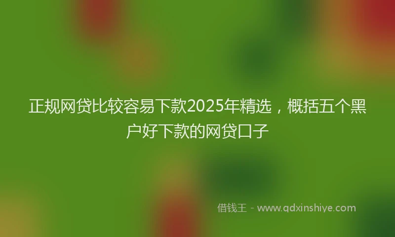 正规网贷比较容易下款2025年精选，概括五个黑户好下款的网贷口子