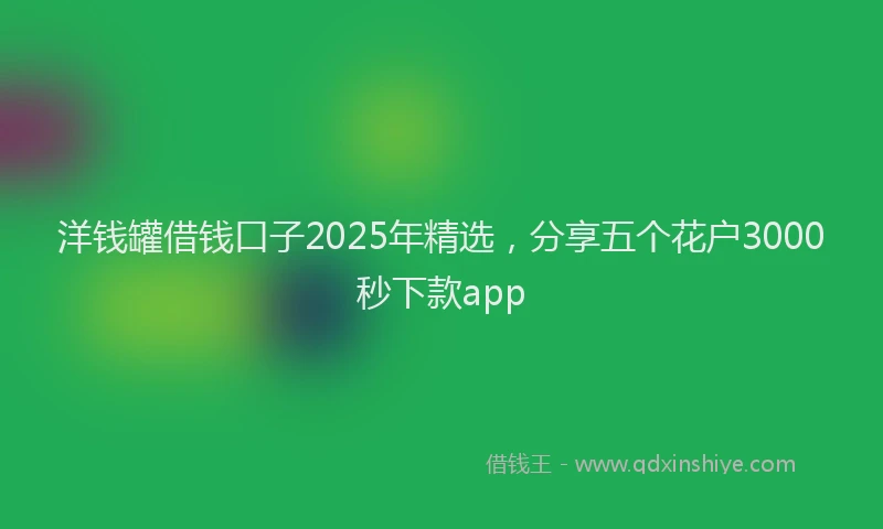 洋钱罐借钱口子2025年精选，分享五个花户3000秒下款app