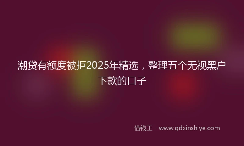潮贷有额度被拒2025年精选，整理五个无视黑户下款的口子