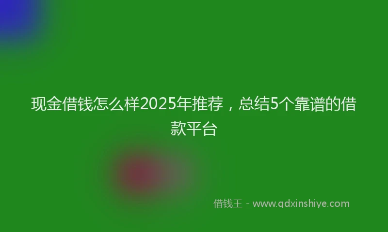 现金借钱怎么样2025年推荐，总结5个靠谱的借款平台