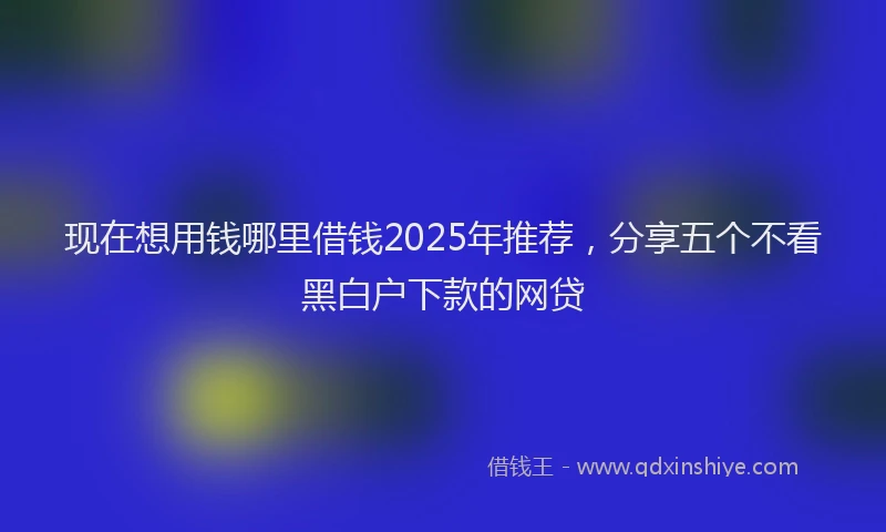 现在想用钱哪里借钱2025年推荐，分享五个不看黑白户下款的网贷
