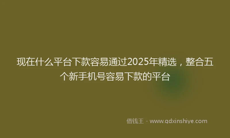 现在什么平台下款容易通过2025年精选，整合五个新手机号容易下款的平台