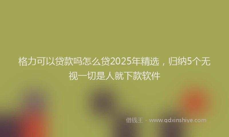 格力可以贷款吗怎么贷2025年精选，归纳5个无视一切是人就下款软件