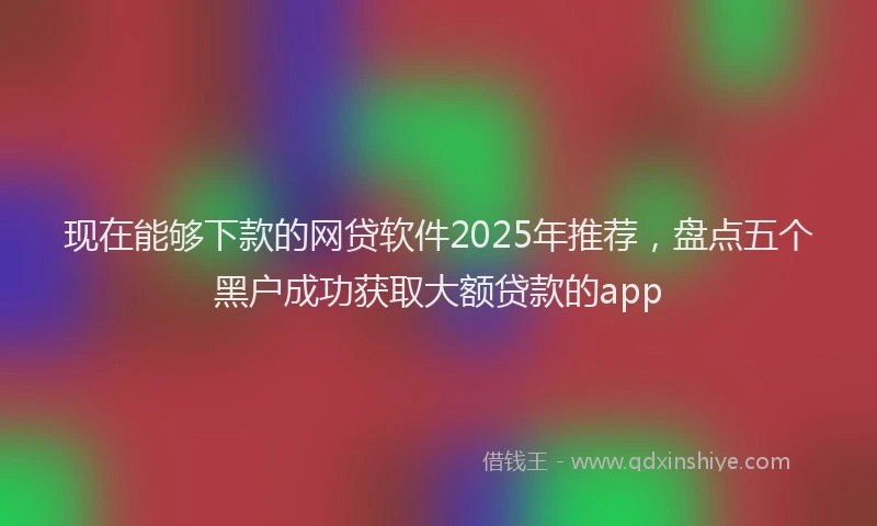 现在能够下款的网贷软件2025年推荐，盘点五个黑户成功获取大额贷款的app