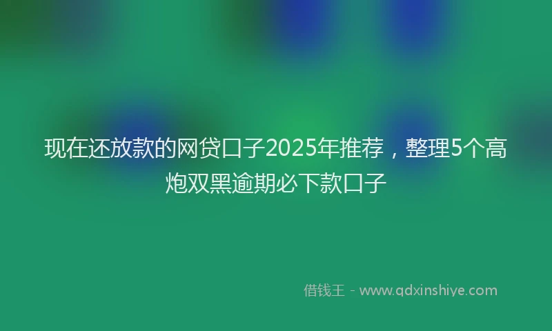 现在还放款的网贷口子2025年推荐，整理5个高炮双黑逾期必下款口子