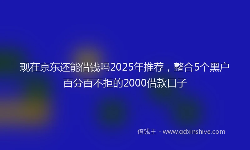 现在京东还能借钱吗2025年推荐，整合5个黑户百分百不拒的2000借款口子