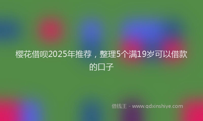 樱花借呗2025年推荐，整理5个满19岁可以借款的口子