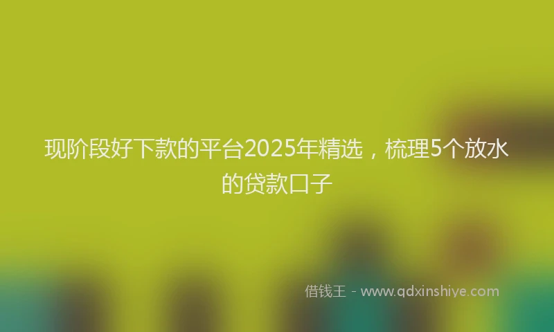 现阶段好下款的平台2025年精选，梳理5个放水的贷款口子