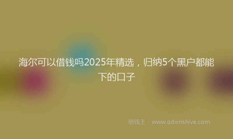海尔可以借钱吗2025年精选，归纳5个黑户都能下的口子