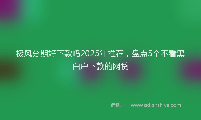 极风分期好下款吗2025年推荐，盘点5个不看黑白户下款的网贷