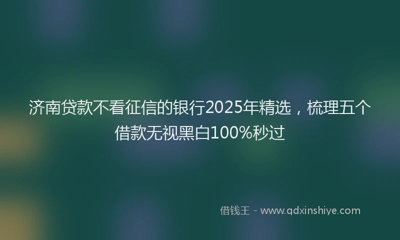 济南贷款不看征信的银行2025年精选，梳理五个借款无视黑白100%秒过