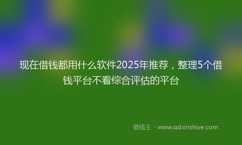 现在借钱都用什么软件2025年推荐，整理5个借钱平台不看综合评估的平台