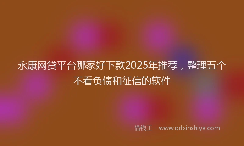 永康网贷平台哪家好下款2025年推荐，整理五个不看负债和征信的软件