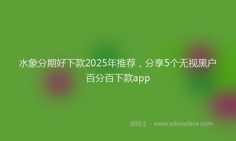 水象分期好下款2025年推荐，分享5个无视黑户百分百下款app