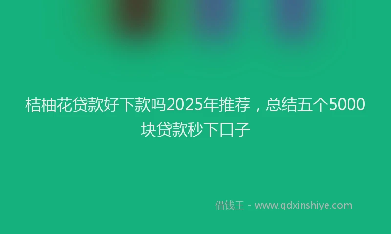 桔柚花贷款好下款吗2025年推荐，总结五个5000块贷款秒下口子