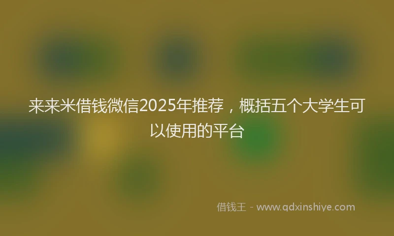 来来米借钱微信2025年推荐，概括五个大学生可以使用的平台