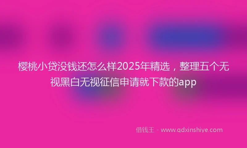 樱桃小贷没钱还怎么样2025年精选，整理五个无视黑白无视征信申请就下款的app