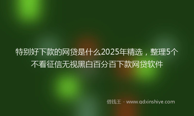 特别好下款的网贷是什么2025年精选，整理5个不看征信无视黑白百分百下款网贷软件