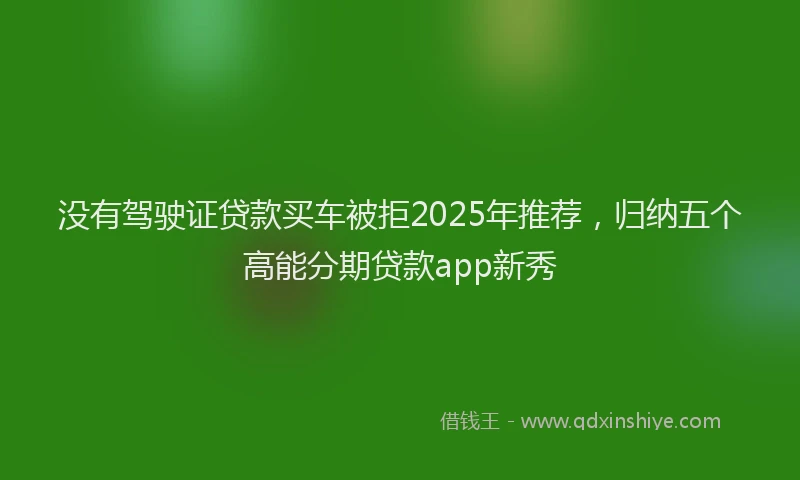 没有驾驶证贷款买车被拒2025年推荐，归纳五个高能分期贷款app新秀