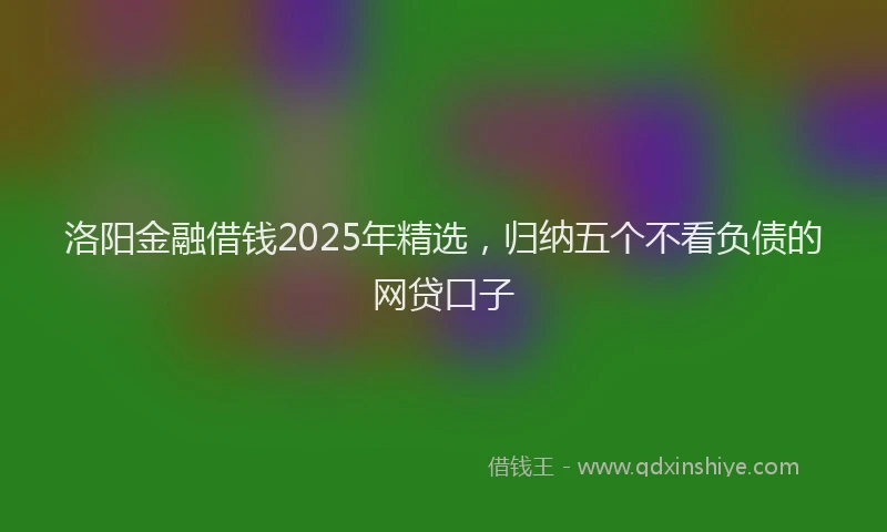 洛阳金融借钱2025年精选，归纳五个不看负债的网贷口子