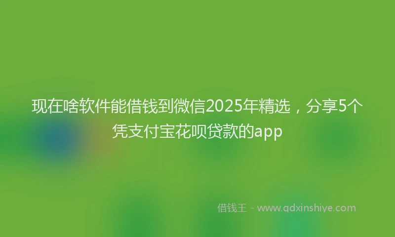 现在啥软件能借钱到微信2025年精选，分享5个凭支付宝花呗贷款的app