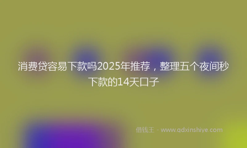消费贷容易下款吗2025年推荐，整理五个夜间秒下款的14天口子