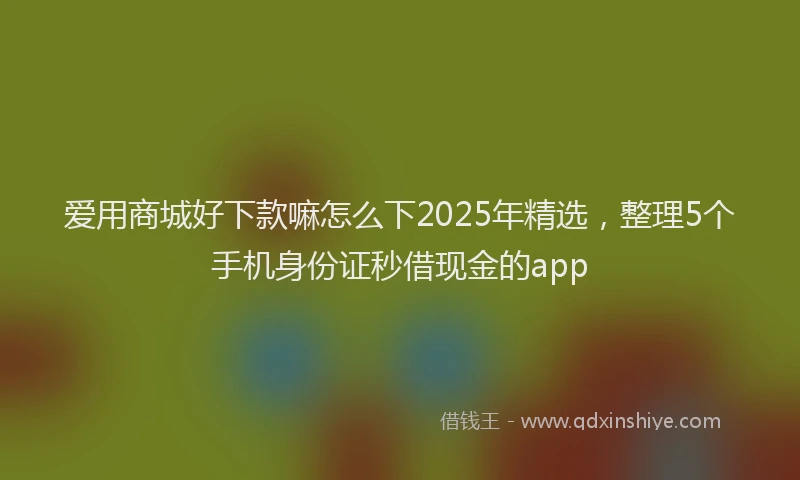 爱用商城好下款嘛怎么下2025年精选，整理5个手机身份证秒借现金的app