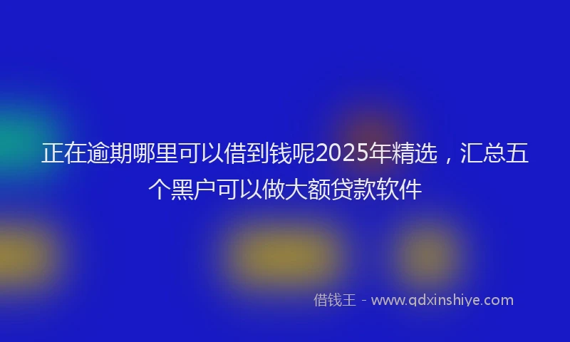 正在逾期哪里可以借到钱呢2025年精选，汇总五个黑户可以做大额贷款软件