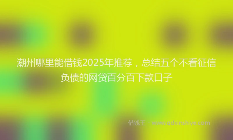 潮州哪里能借钱2025年推荐，总结五个不看征信负债的网贷百分百下款口子