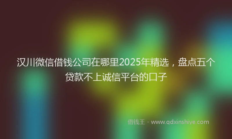 汉川微信借钱公司在哪里2025年精选，盘点五个贷款不上诚信平台的口子