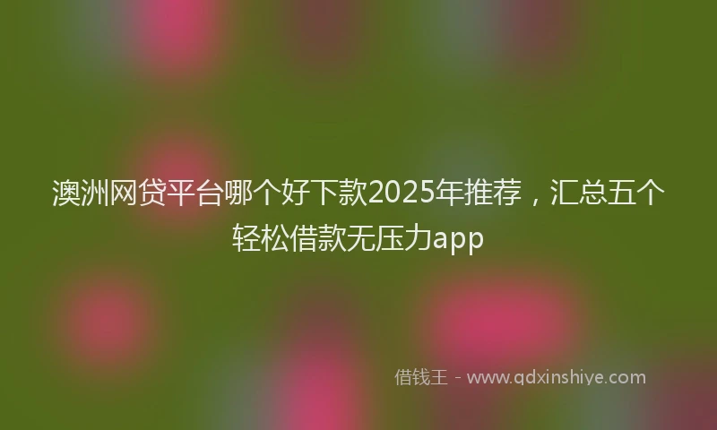 澳洲网贷平台哪个好下款2025年推荐，汇总五个轻松借款无压力app
