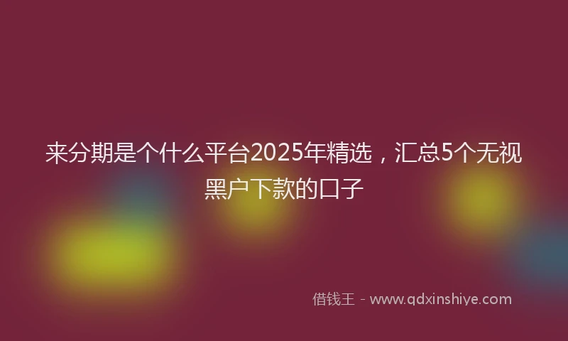 来分期是个什么平台2025年精选，汇总5个无视黑户下款的口子