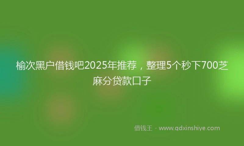 榆次黑户借钱吧2025年推荐，整理5个秒下700芝麻分贷款口子