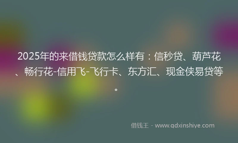 2025年的来借钱贷款怎么样有：信秒贷、葫芦花、畅行花-信用飞-飞行卡、东方汇、现金侠易贷等。