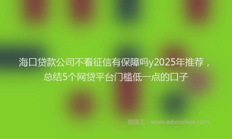 海口贷款公司不看征信有保障吗y2025年推荐，总结5个网贷平台门槛低一点的口子