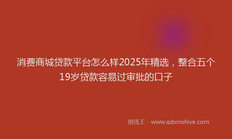 消费商城贷款平台怎么样2025年精选，整合五个19岁贷款容易过审批的口子