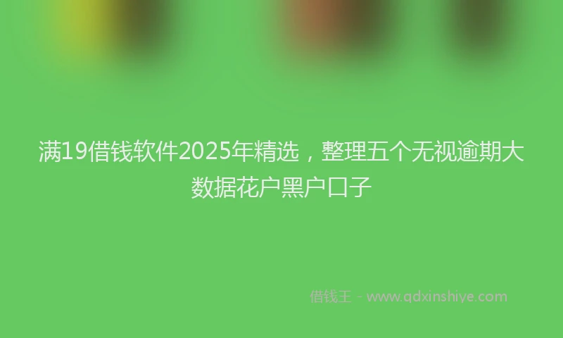 满19借钱软件2025年精选，整理五个无视逾期大数据花户黑户口子