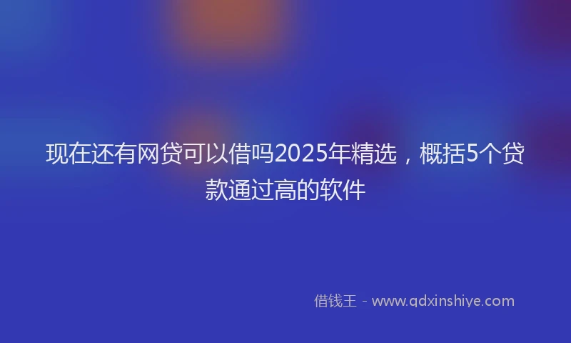 现在还有网贷可以借吗2025年精选，概括5个贷款通过高的软件