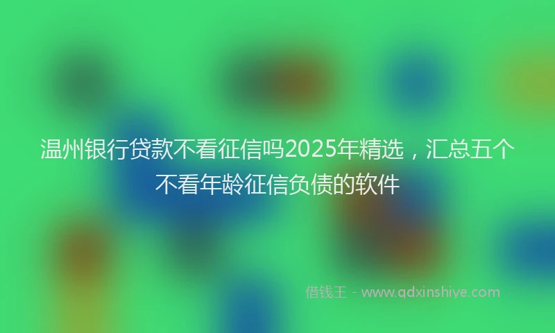 温州银行贷款不看征信吗2025年精选，汇总五个不看年龄征信负债的软件