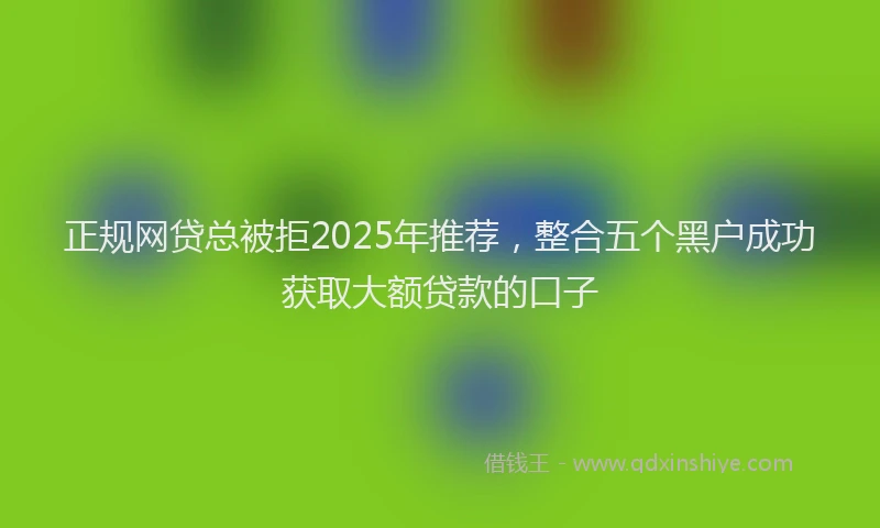正规网贷总被拒2025年推荐，整合五个黑户成功获取大额贷款的口子