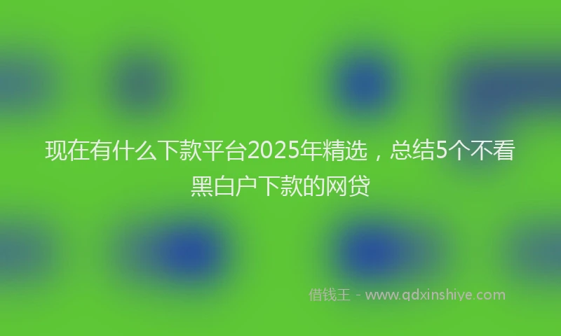 现在有什么下款平台2025年精选，总结5个不看黑白户下款的网贷