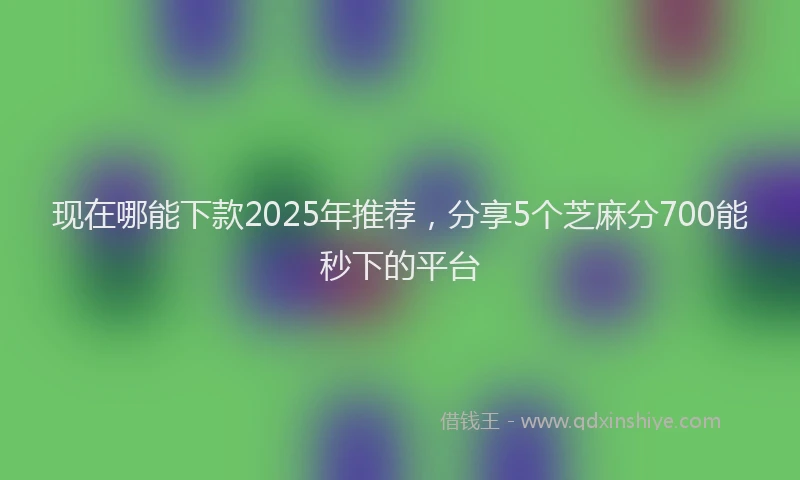 现在哪能下款2025年推荐，分享5个芝麻分700能秒下的平台