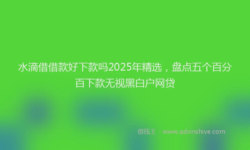水滴借借款好下款吗2025年精选，盘点五个百分百下款无视黑白户网贷
