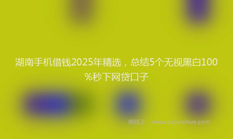 湖南手机借钱2025年精选，总结5个无视黑白100%秒下网贷口子