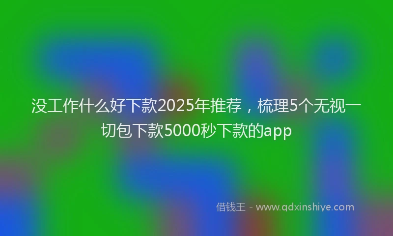 没工作什么好下款2025年推荐，梳理5个无视一切包下款5000秒下款的app