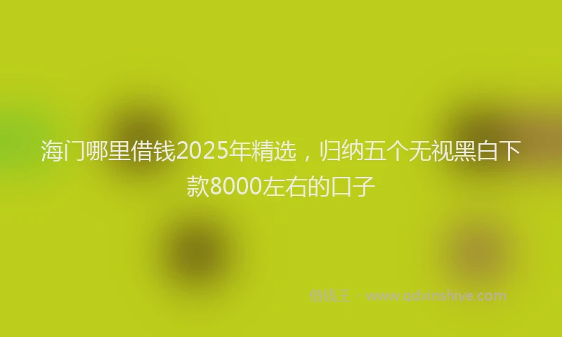 海门哪里借钱2025年精选，归纳五个无视黑白下款8000左右的口子